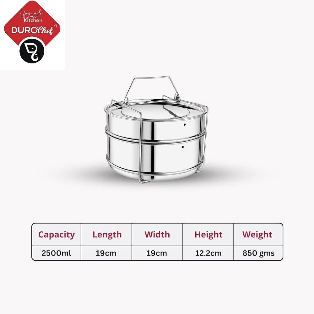 Durochef Stainless Steel Cooker Separator | Suitable for 5 Litres Prestige Deluxe Plus Hard Anodised Outer Lid Pressure Cookers
