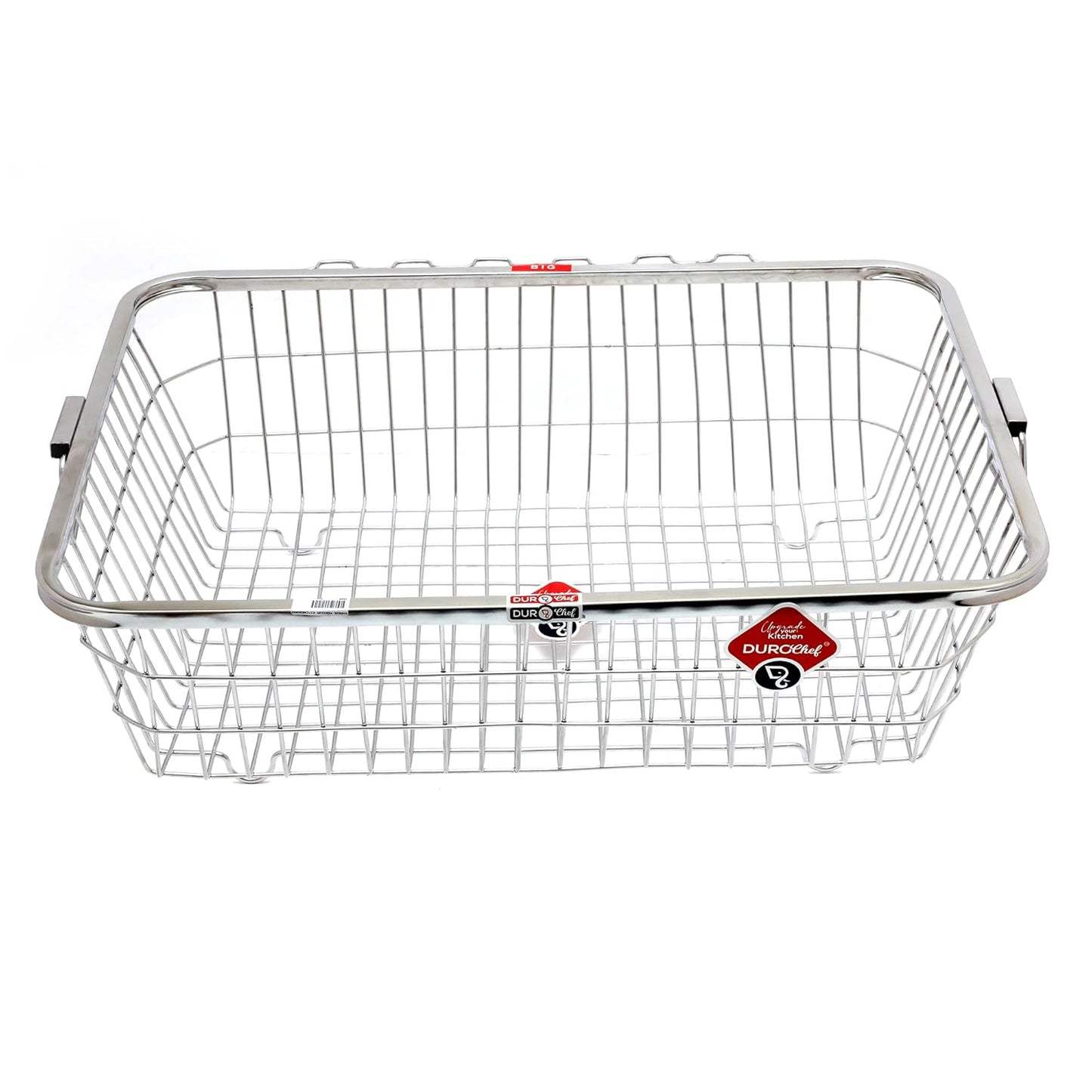 DuroChef ECODRYRACK Wire Storage Basket, Stainless Steel, Large Rectangular Kitchen Organiser (Big - 18 X 24 IN)