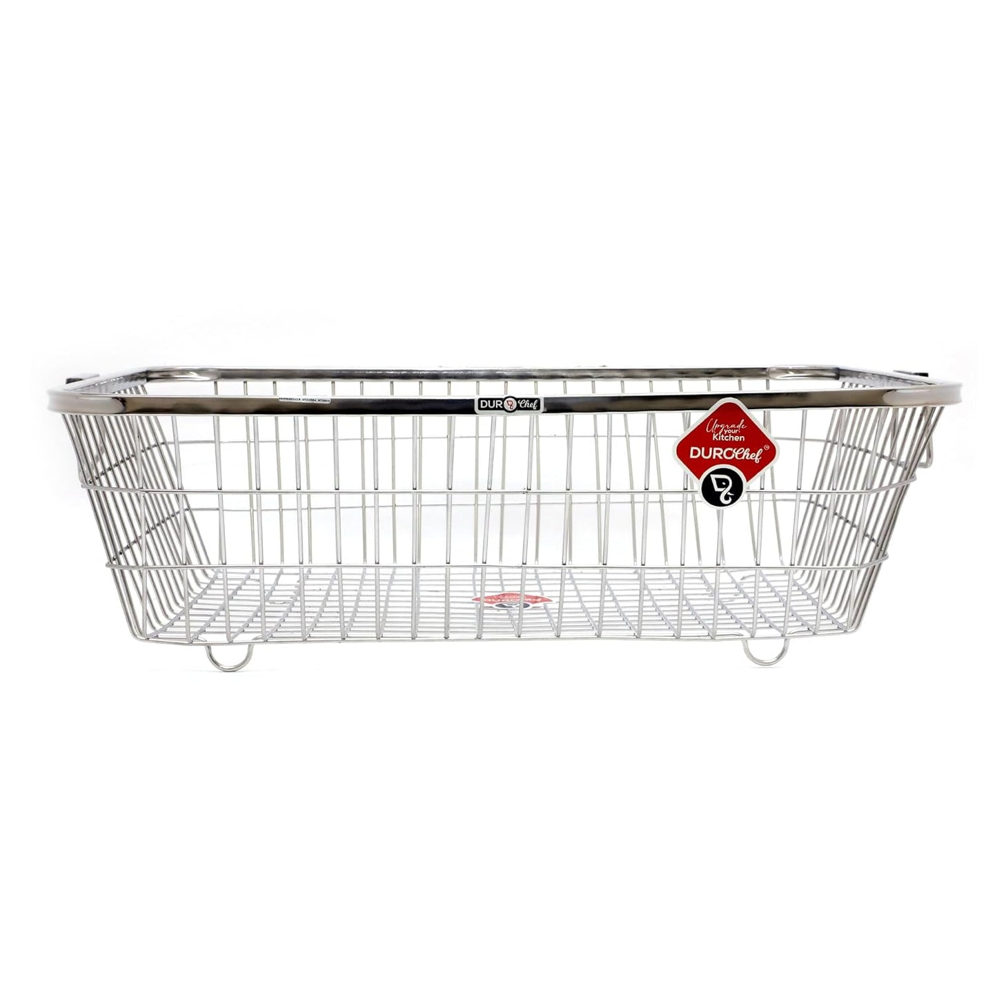 DuroChef ECODRYRACK Wire Storage Basket, Stainless Steel, Large Rectangular Kitchen Organiser (Big - 18 X 24 IN)