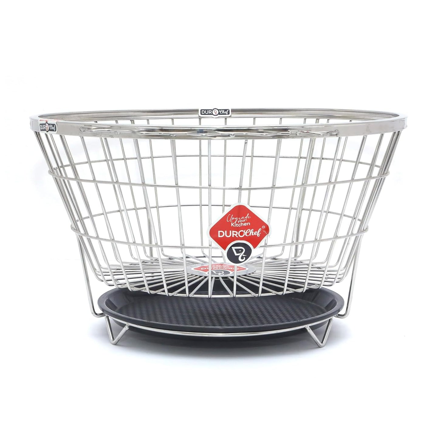 Durochef Clean Nest Stainless Steel Dish Dryer Basket, 50.8 cm, Wire Storage with Serving Tray