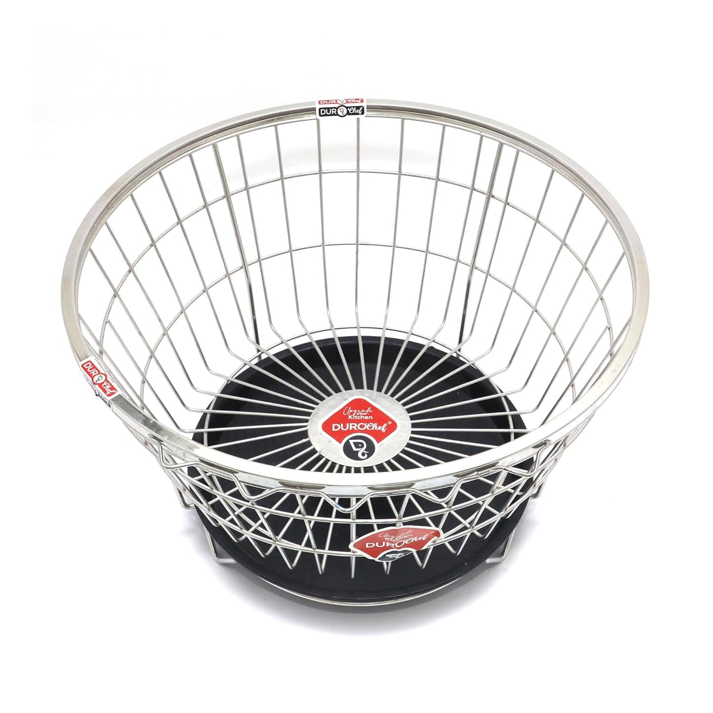 Durochef Clean Nest Stainless Steel Dish Dryer Basket, 50.8 cm, Wire Storage with Serving Tray