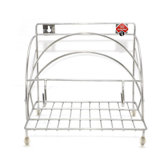 Durochef Stainless Steel Chakla Belan,Tawa and chimta Stand for kitchen