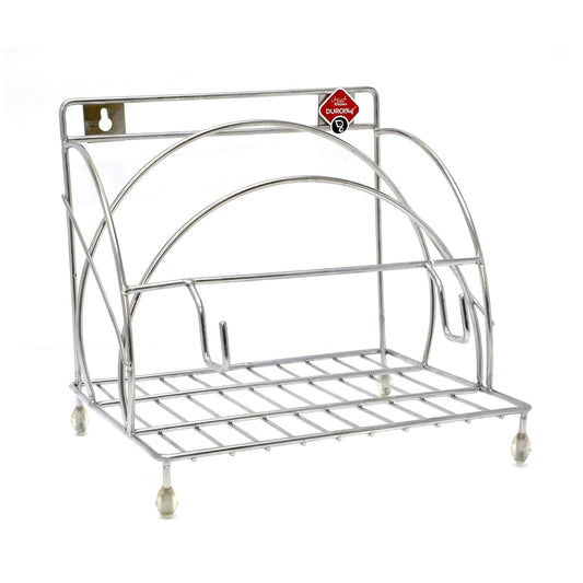 Durochef Stainless Steel Chakla Belan,Tawa and chimta Stand for kitchen