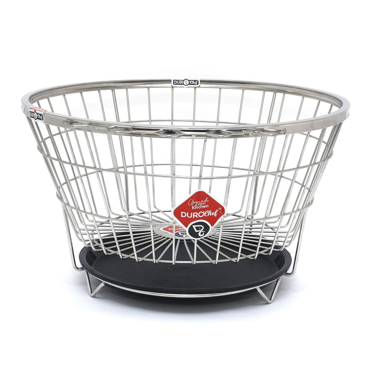 Durochef Clean Nest Stainless Steel Dish Dryer Basket, 50.8 cm, Wire Storage with Serving Tray